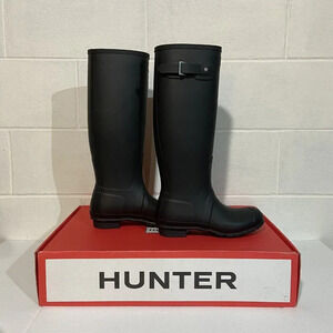 Hunter Women's Original Tall Wellington Boots Black‎ WFT1000RMA NIB Rain Boots